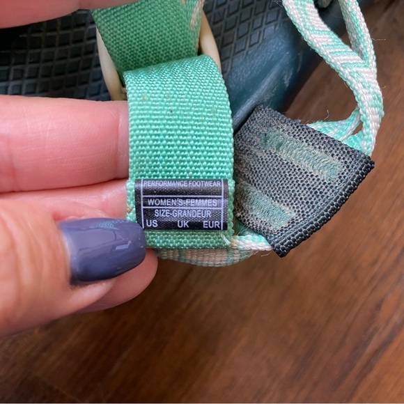 Chaco ZX1 Classic Outdoor Sport Hiking Sandals Pep PineGreen Strap SZ 6 - Picture 10 of 10